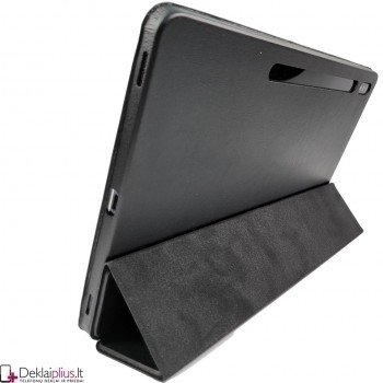 Dirbtinės odos atverčiamas dėklas - juodas (Samsung Tab S7 Plus (T970/T976)/Tab S8 Plus (SM-X806)